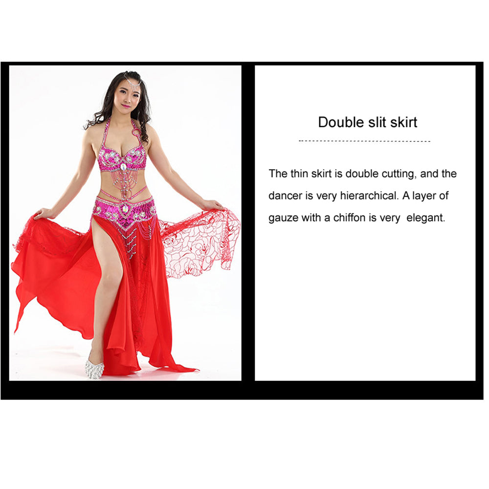 New Arrivals Belly Dance Costumes with Belly Dance Rose Skirt Belly Dance Dress 1 Set