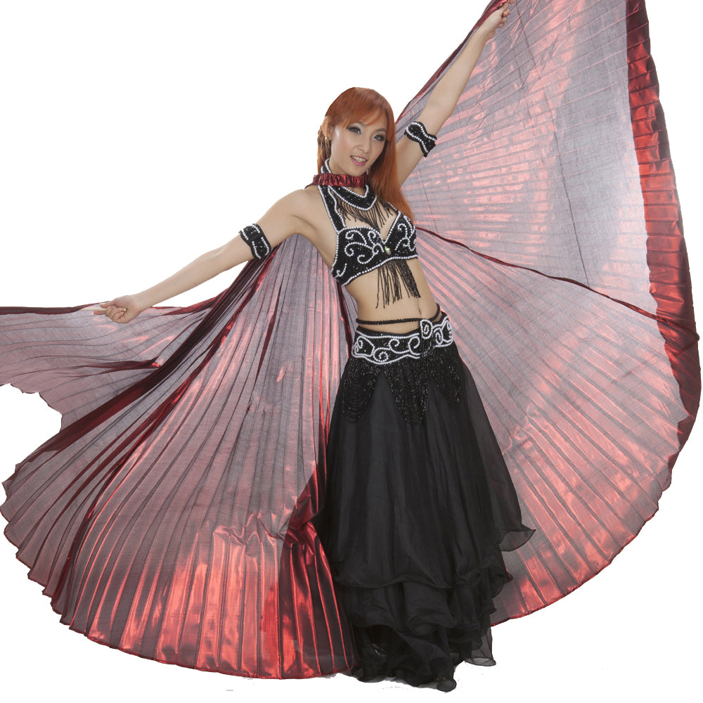 Costume de danse du ventre pour femme, ailes d'Isis, ailes de danse, ailes d'ange pour spectacle de carnaval d'Halloween avec bâtons