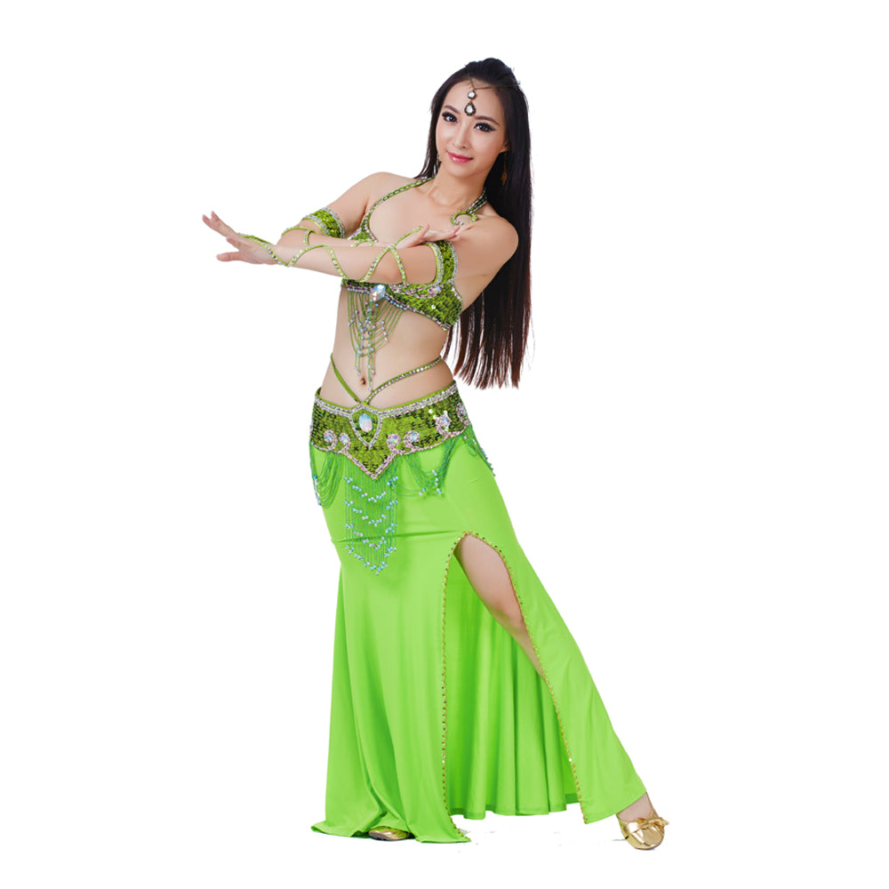 New Arrivals Belly Dance Costumes with Polyester Skirt Belly Dance Dress 1 Set 5pcs