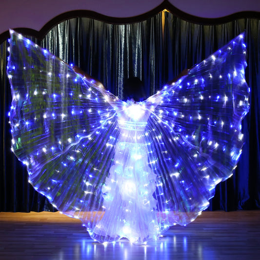 2023 New Arrivals Flash Led Isis Wings - Belly Dance Light Up Wings Carnival Halloween Party Club Wear with Telescopic Sticks