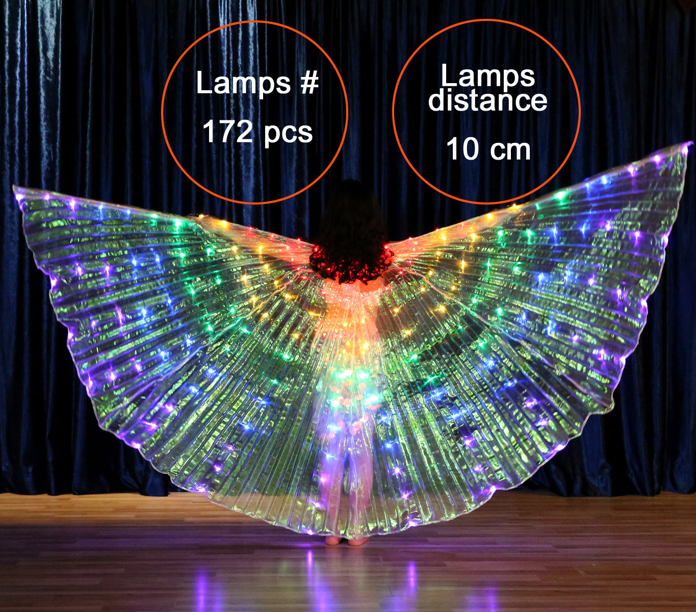 2022 New Arrivals LED Isis Wings Carnival Halloween Shows Wings Costume Cloak LED Cape with Telescopic Sticks